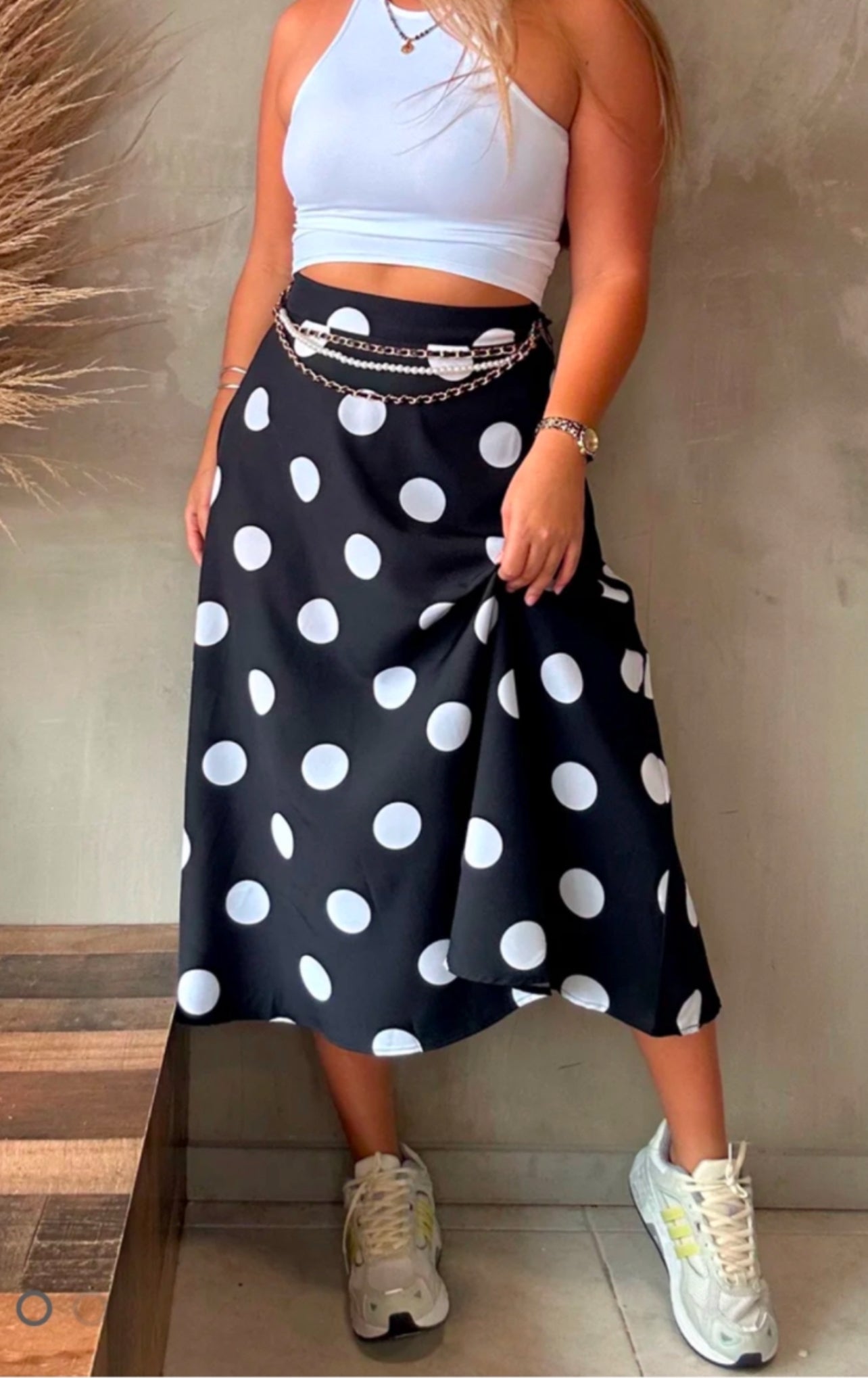 Polka dot Midi Skirt