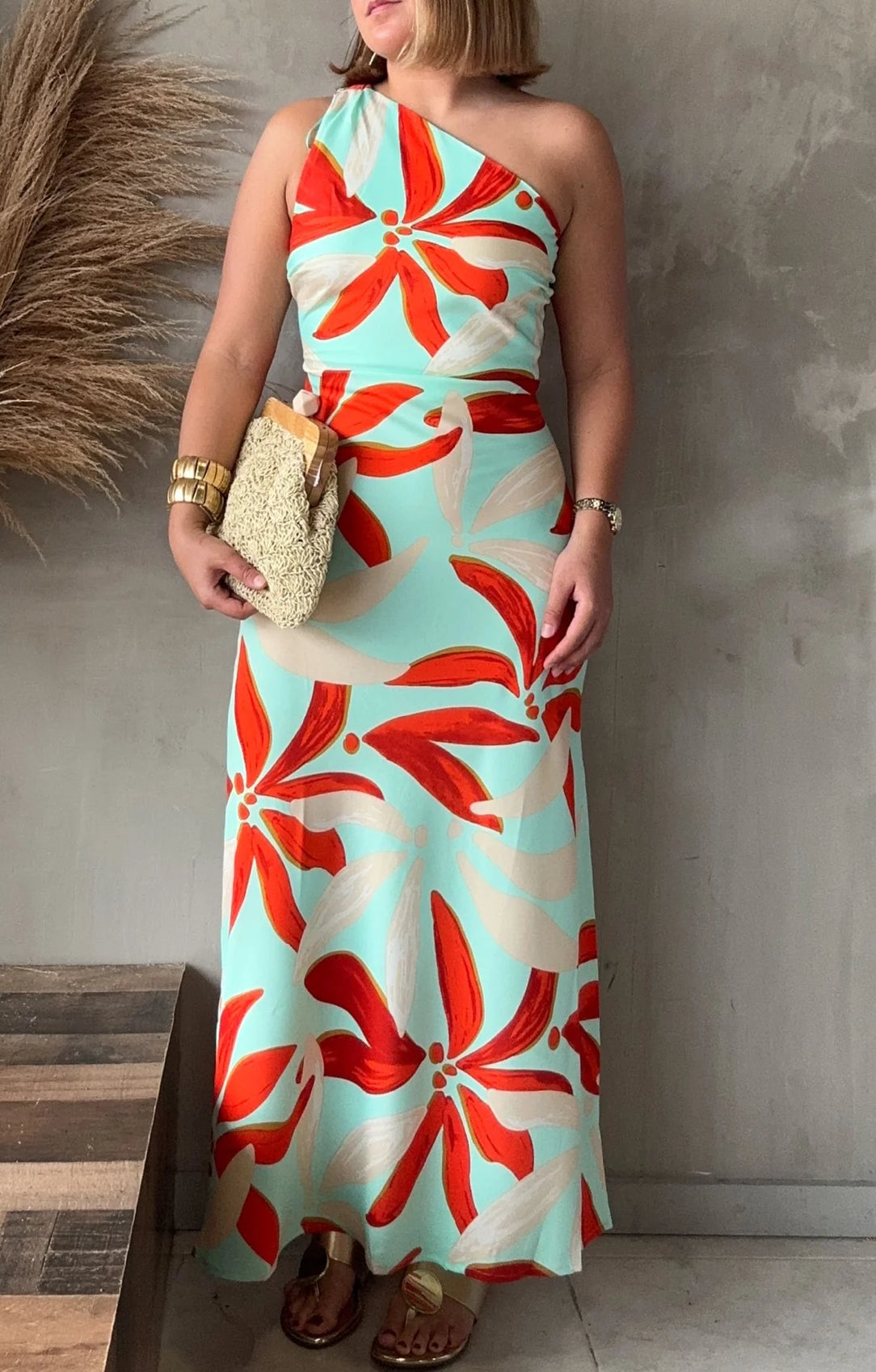 Floral One Shoulder Dress