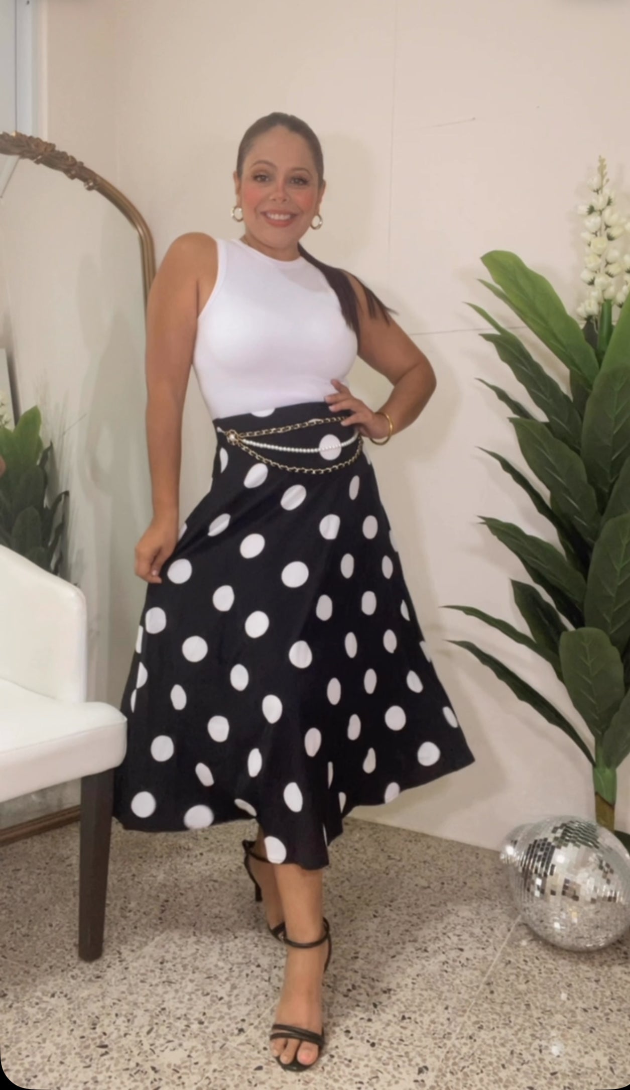 Polka dot Midi Skirt