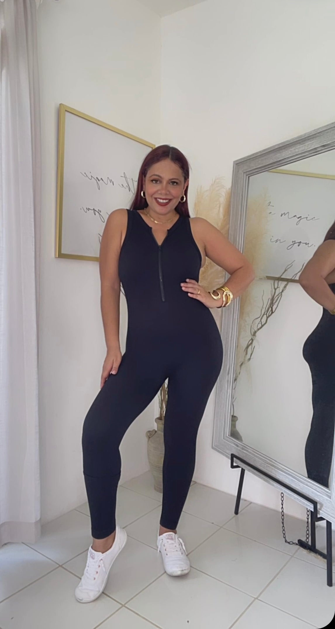 Black Zipper Jumpsuit