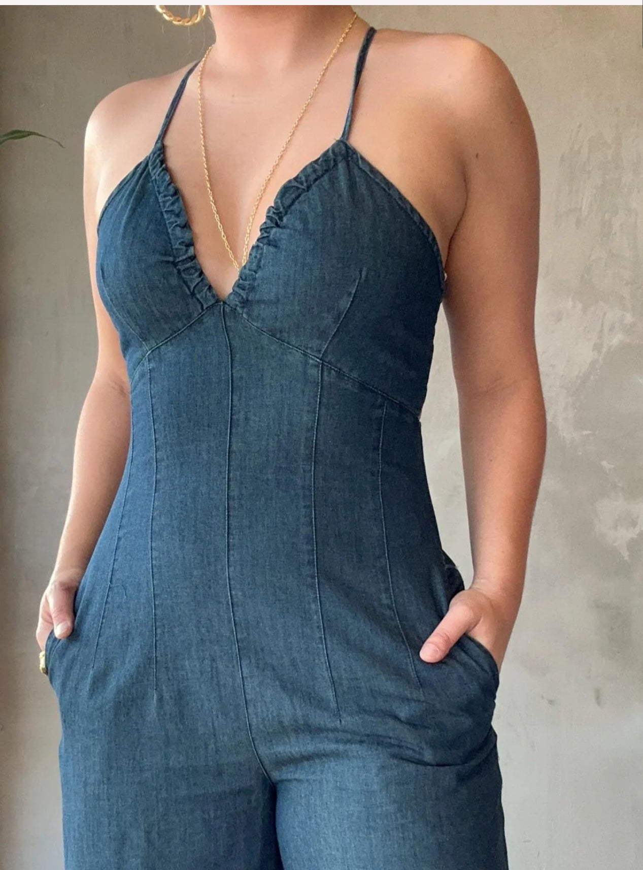 Denim Palazzo Jumpsuit