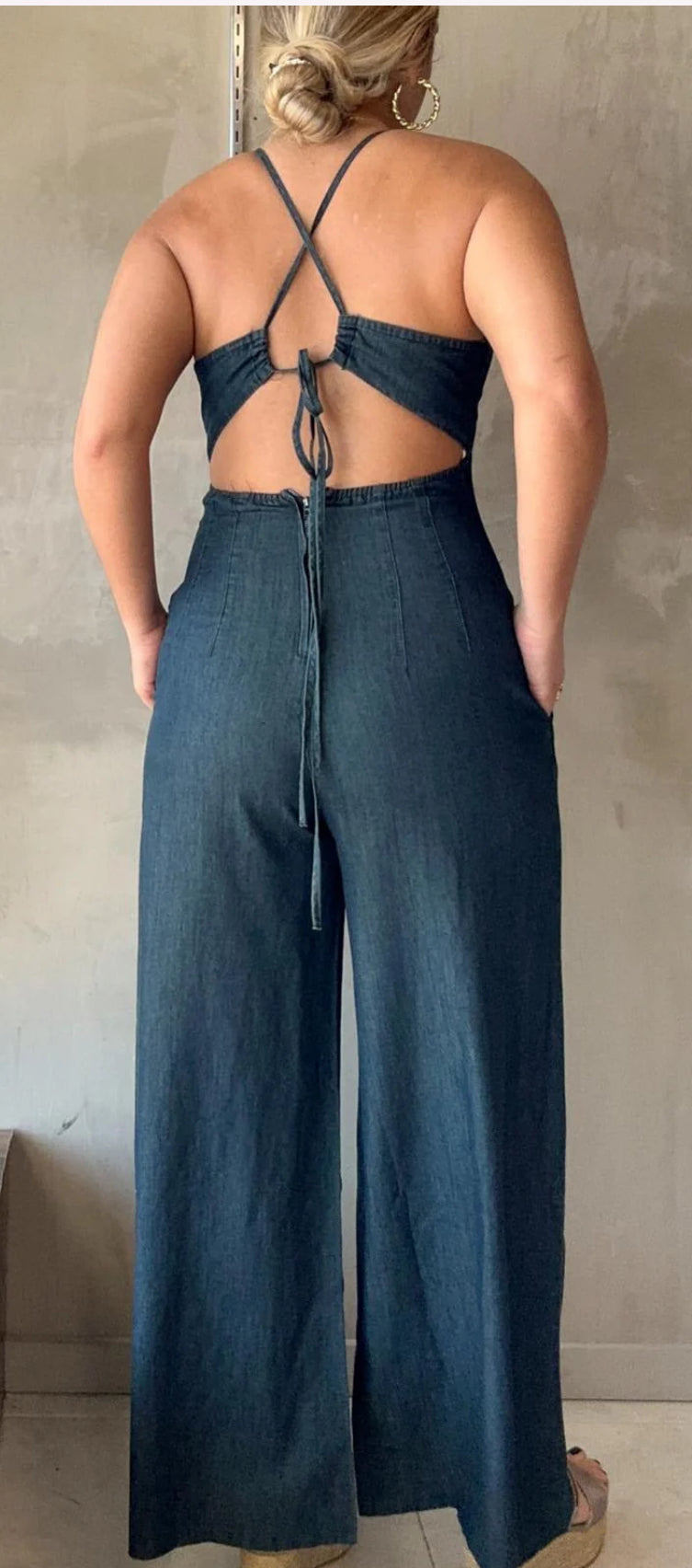 Denim Palazzo Jumpsuit