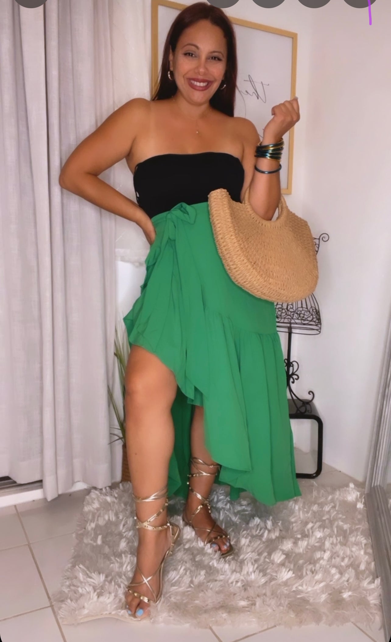 Green Wrap Around Skirt