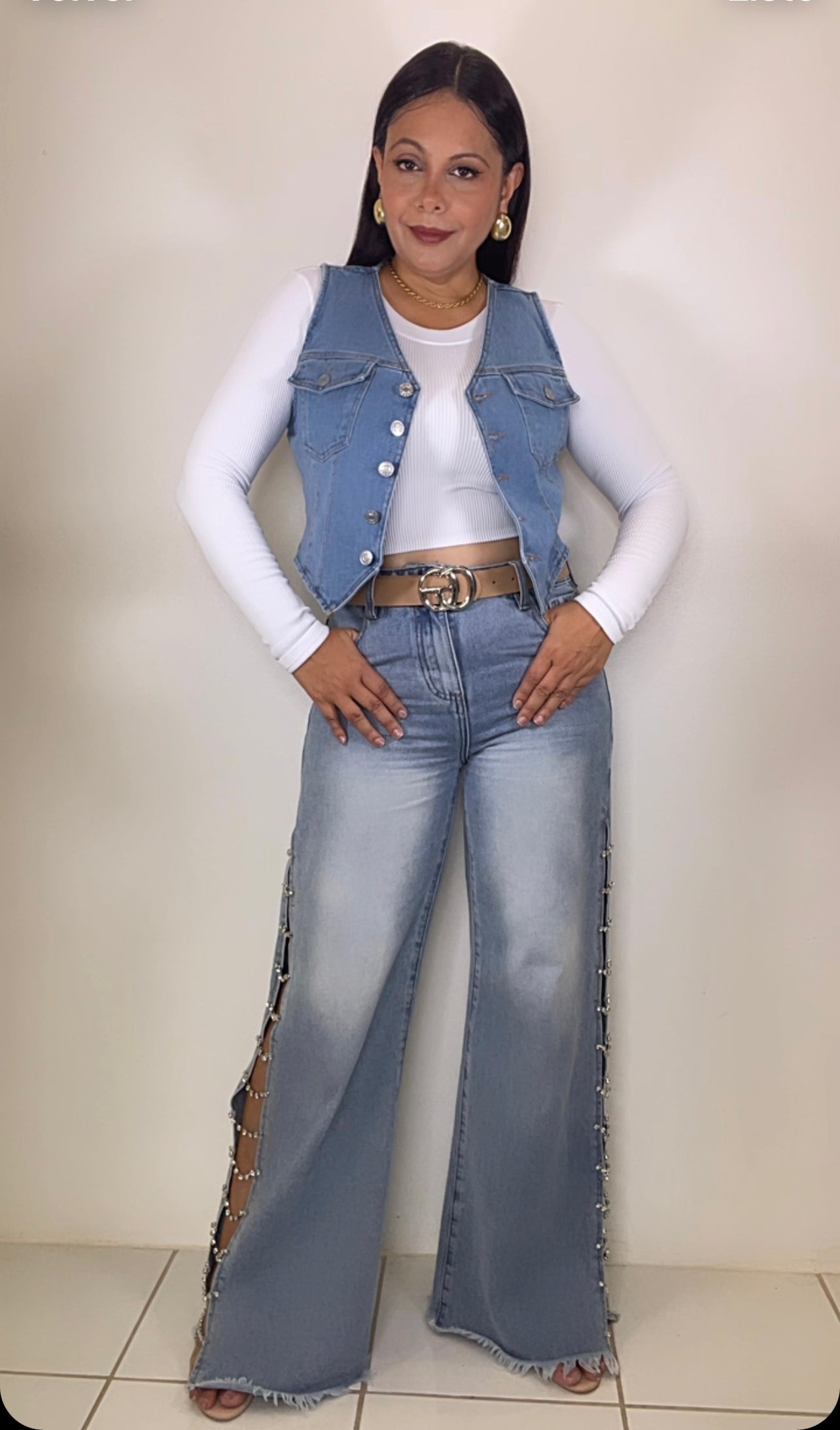 Denim Jeans Rhinestone