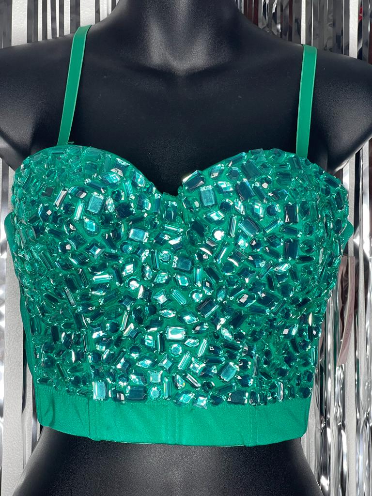 Corset Green Stones