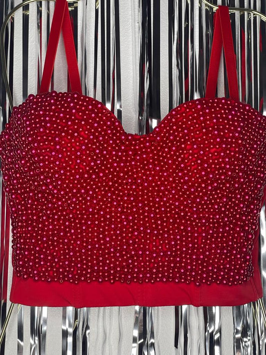 Pearls Red Corset