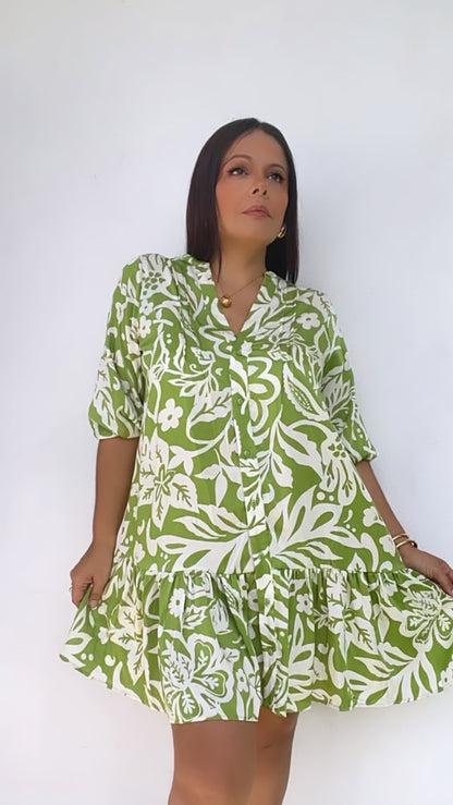 Flora Green Dress