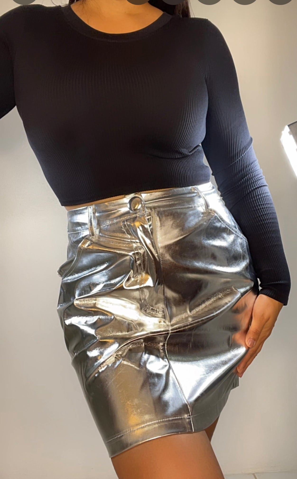 Metalic Silver Skirt