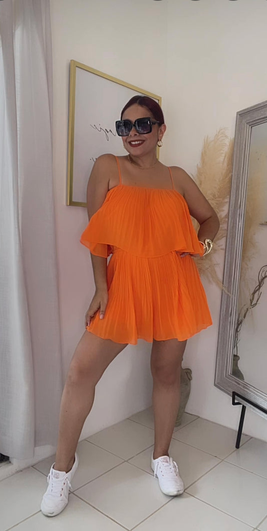 Mandarine Pleated Romper