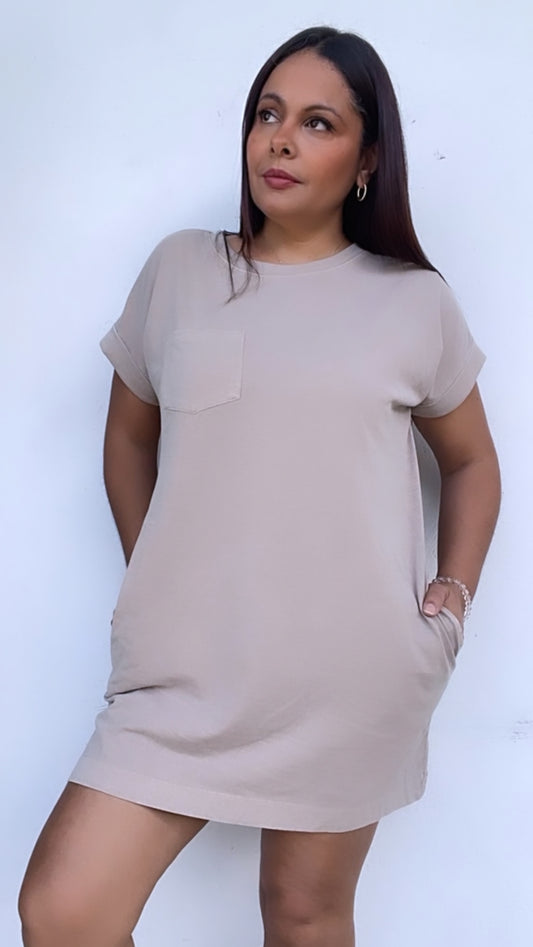 Tshirt Oversized Dress Nude