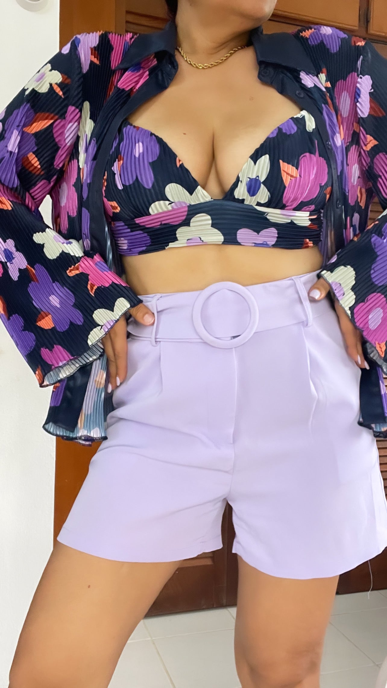 Floral Bra top and Blouse SET