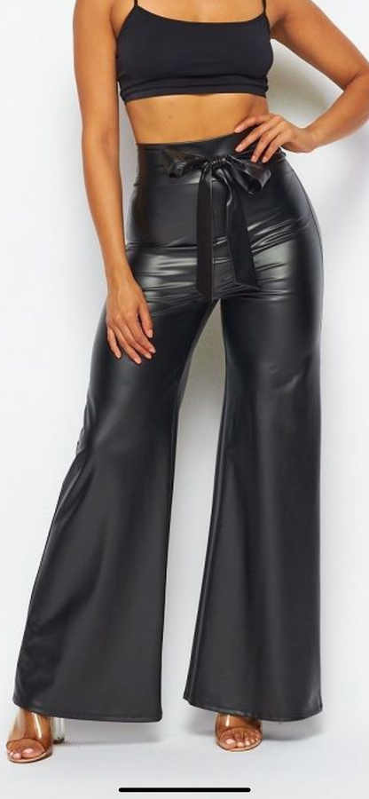 Black Faux Leather Pants