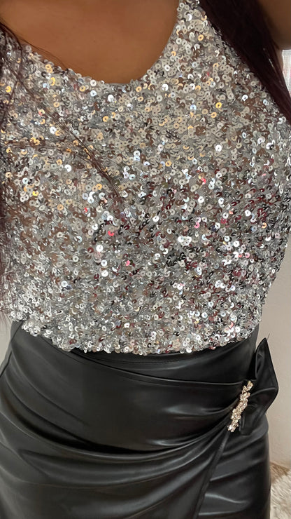 Silver Sequins Blouse